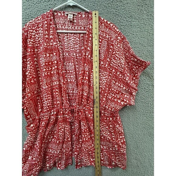 Victorias Secret Robe Womens OS Red White Waist Tie Heart Print Kimono - Picture 4 of 8